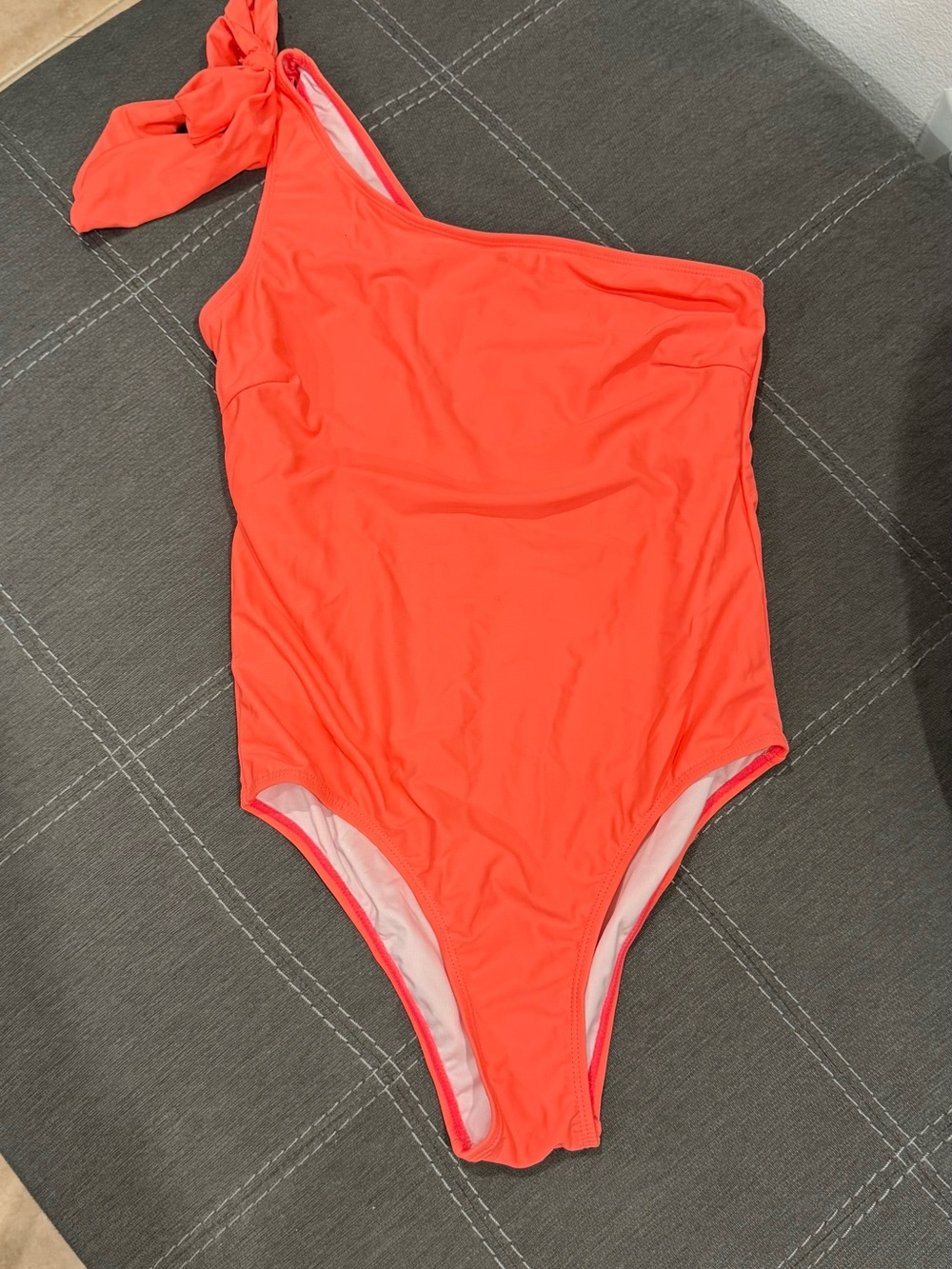 Women's One-Shoulder Coral One-Piece Swimsuit